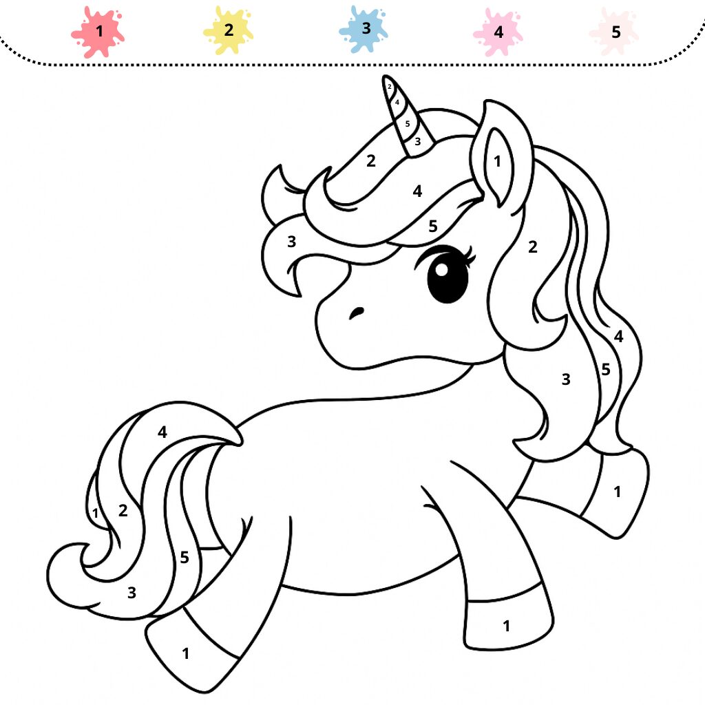 かわいいユニコーンの塗り絵