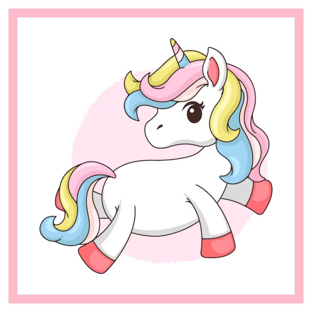 かわいいユニコーンの塗り絵
