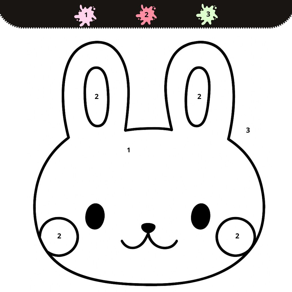 かわいうさぎの塗り絵