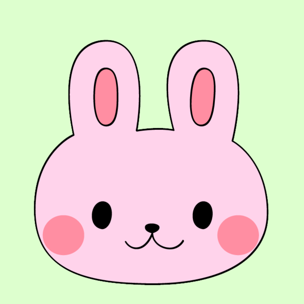 かわいうさぎの塗り絵