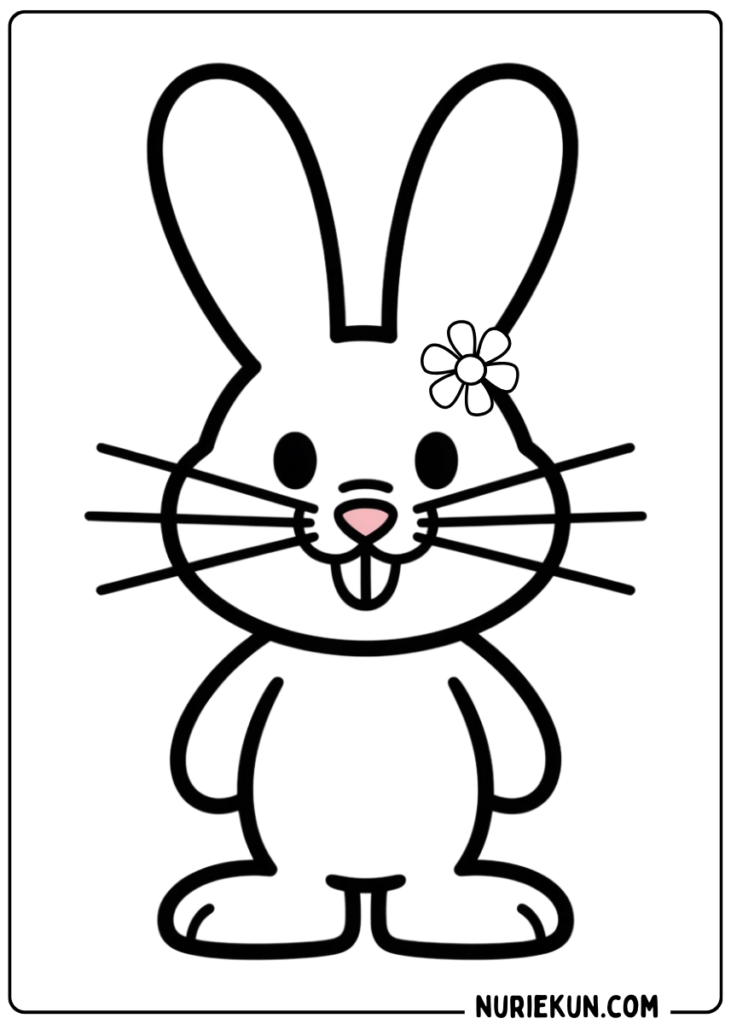 かんたん うさぎのぬりえ