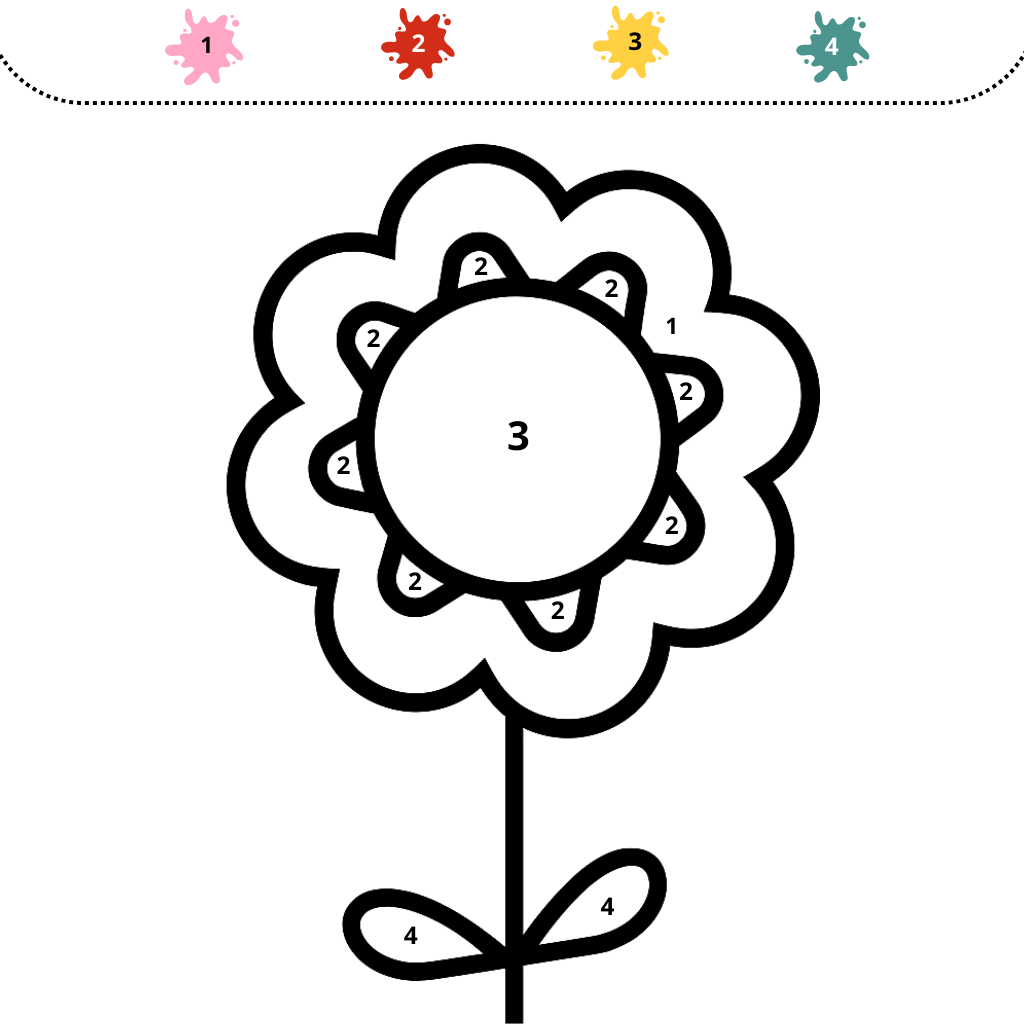 シンプルな花の塗り絵