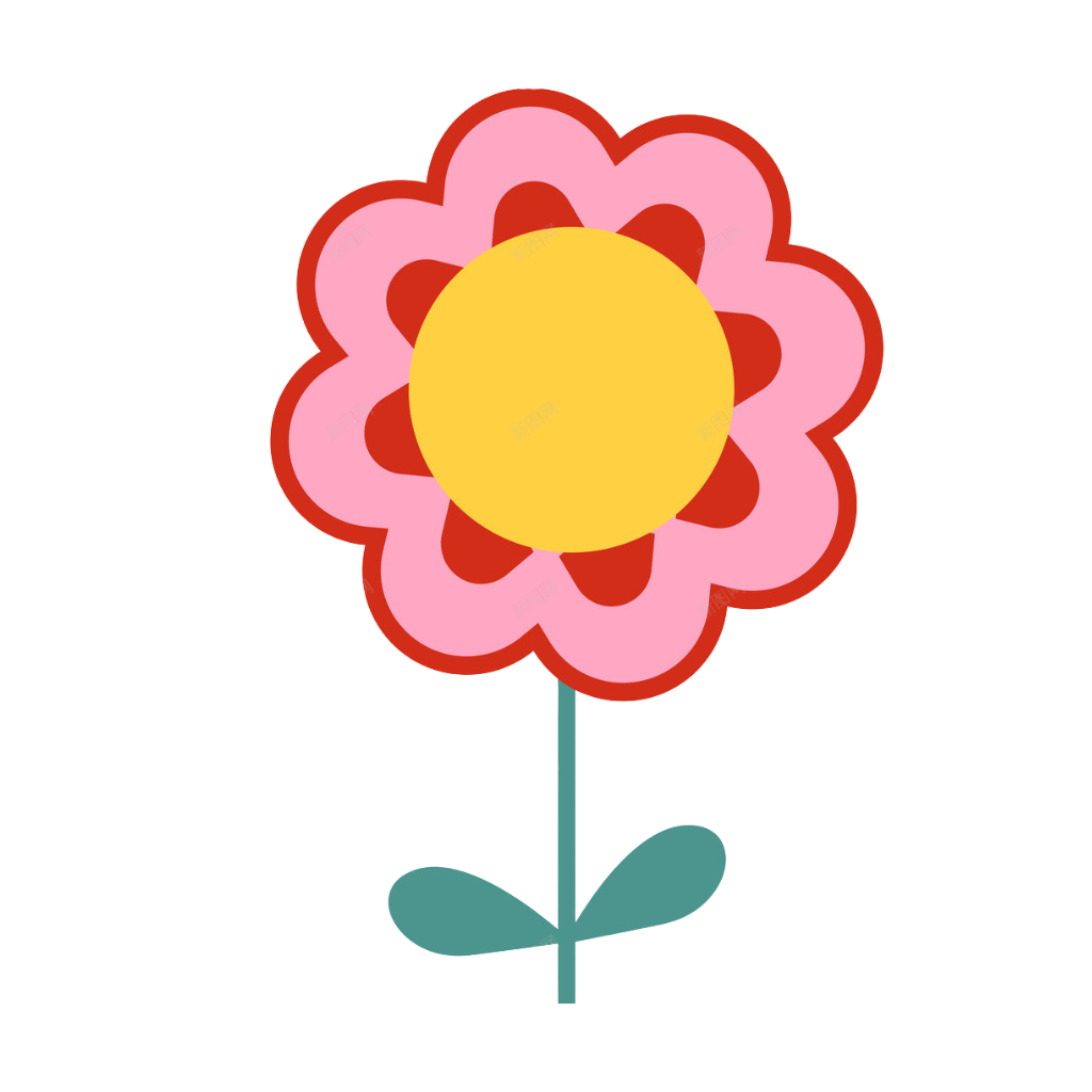 シンプルな花の塗り絵