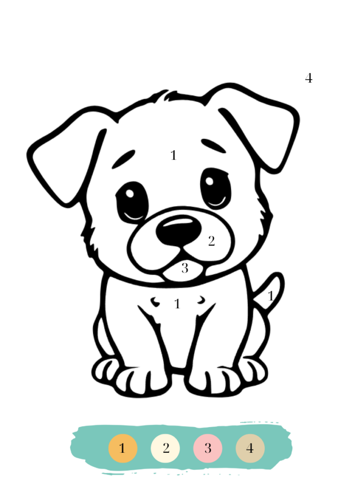 子犬の塗り絵