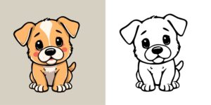 子犬の塗り絵