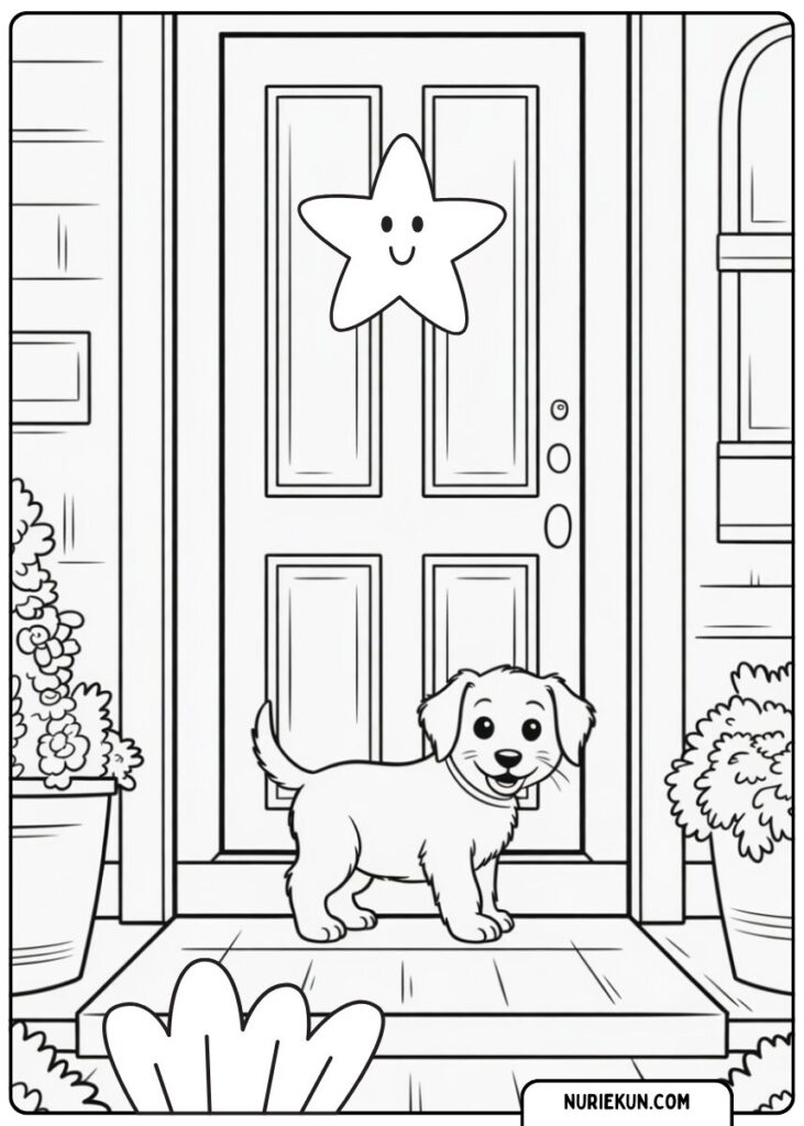 愛らしい子犬の塗り絵