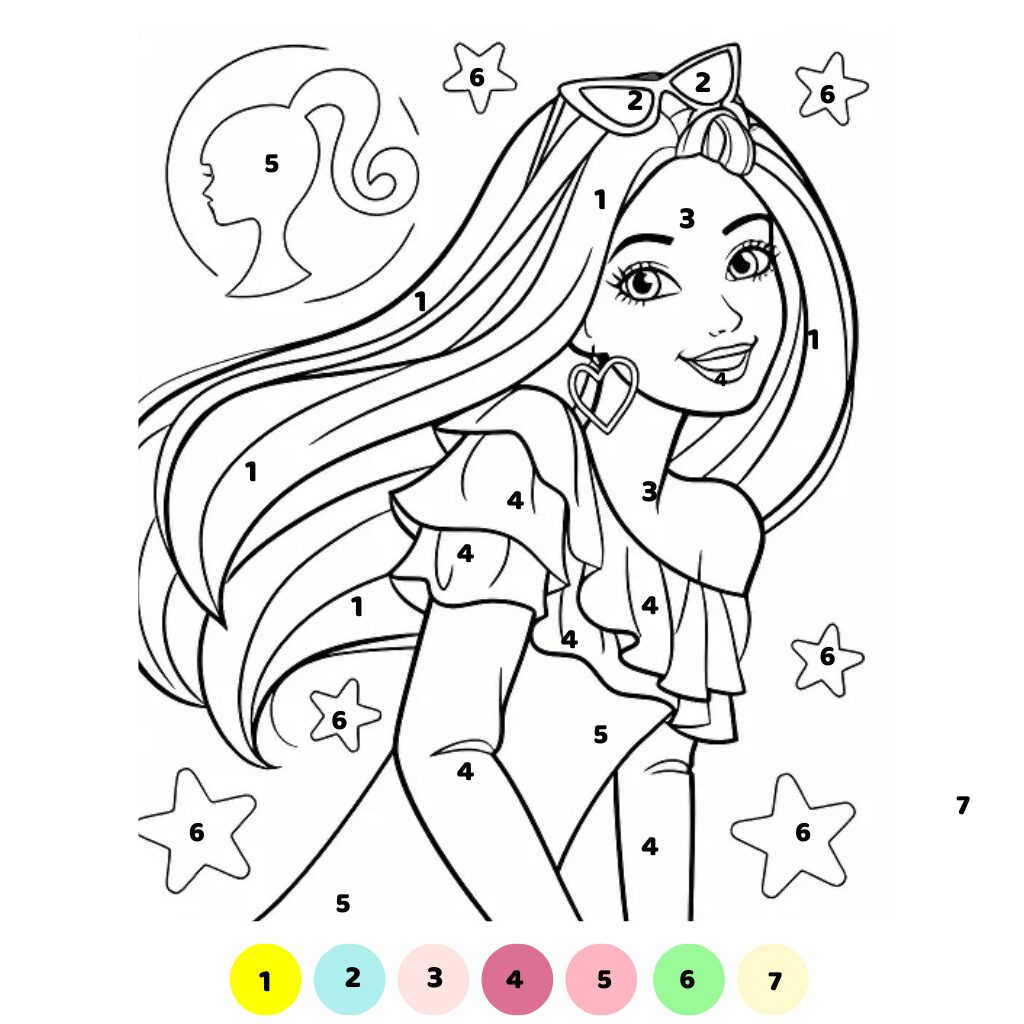 バービー塗り絵