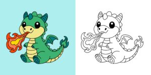 ドラゴン 塗り絵