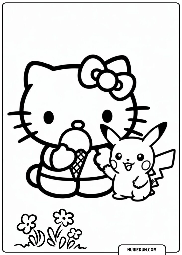 キティちゃん 塗り絵 無料｜かわいいハローキティのぬりえコレクション