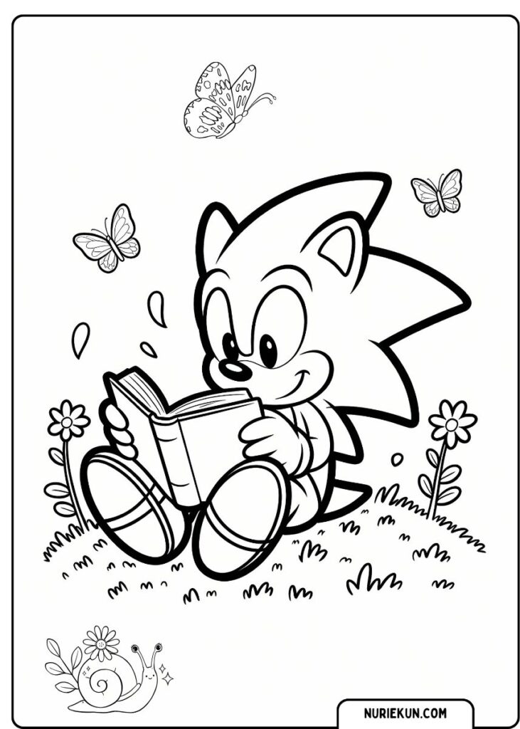 ソニックの塗り絵 本を読むリラックスタイム