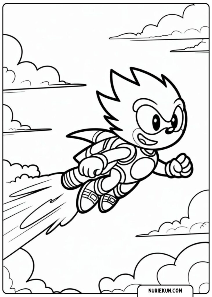 ソニックの塗り絵 空を駆け抜けるスピード