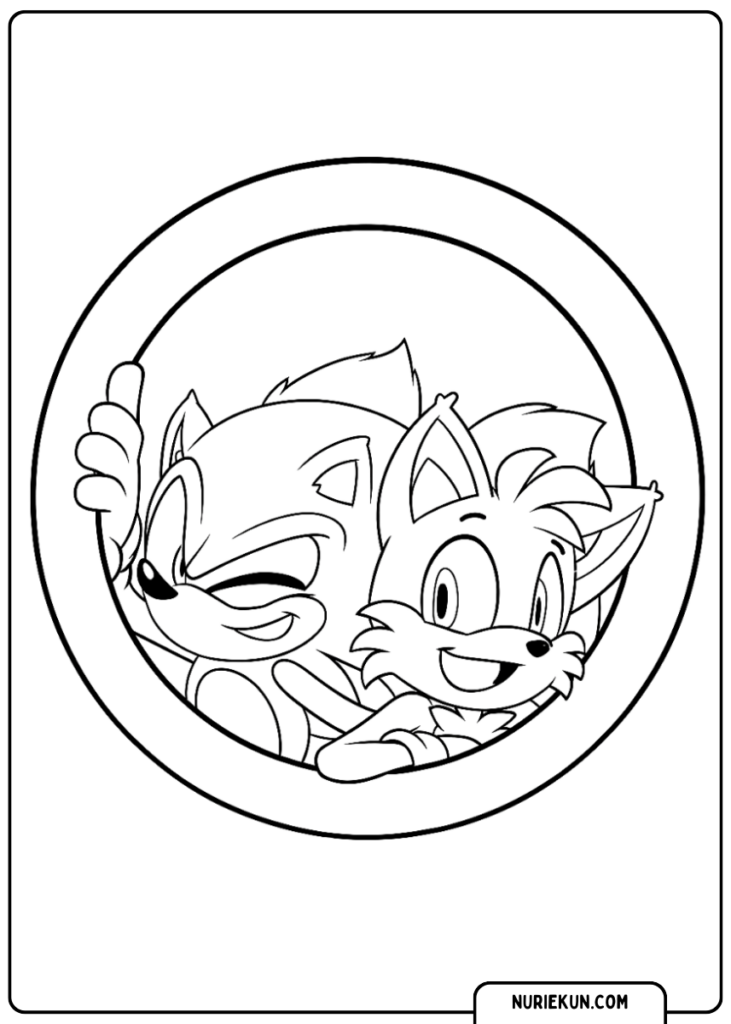 ソニックの塗り絵 笑顔のキャラクターたち