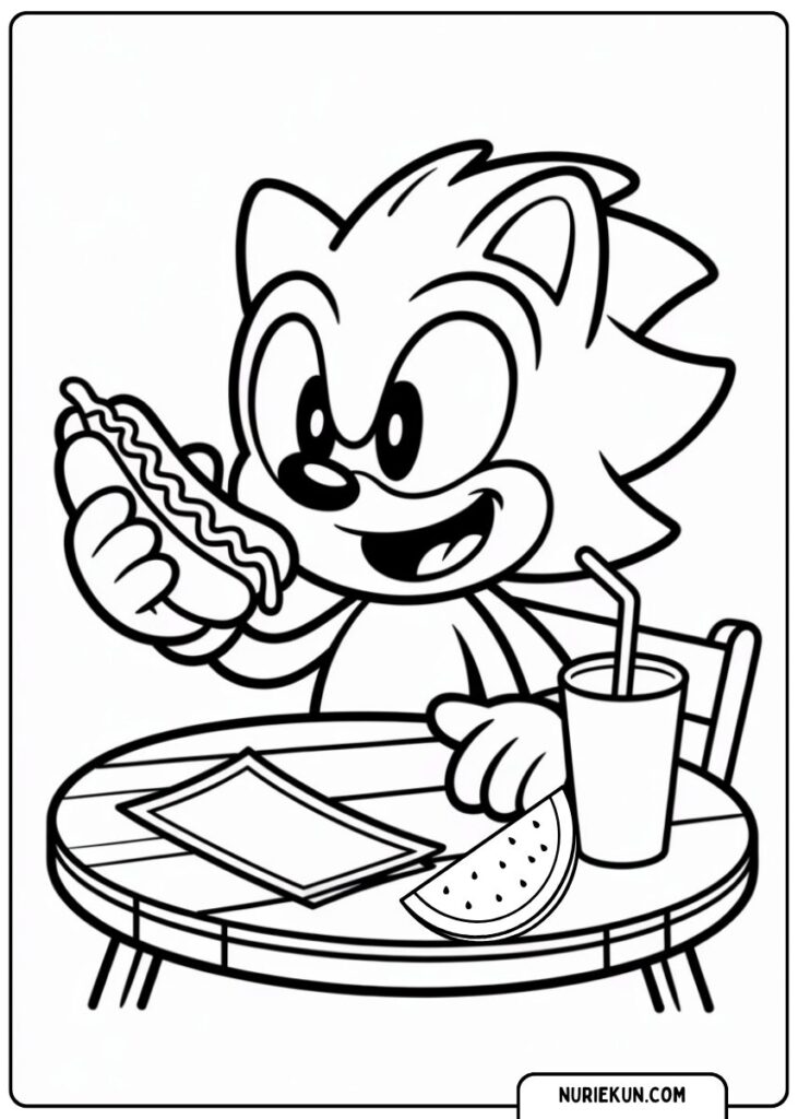 ソニックの塗り絵 食事を楽しむひととき