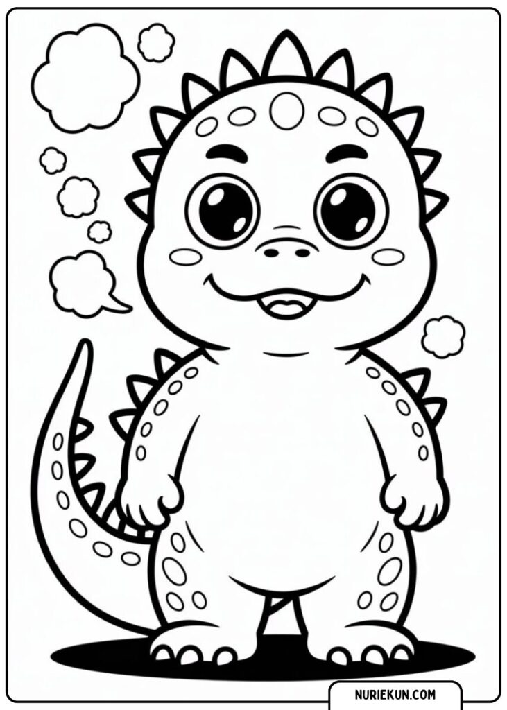 ベビー恐竜 塗り絵 幼児向け