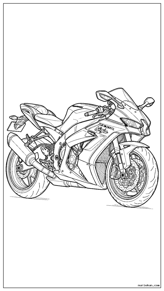 Kawasaki Ninja ZX-10R の精密な技術ディテール