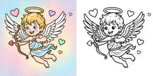 かわいい天使の塗り絵 ft
