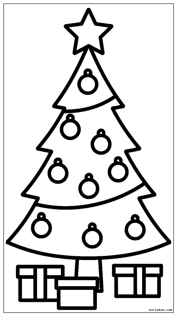 すっきりとした三角形のシンプルなクリスマスツリー