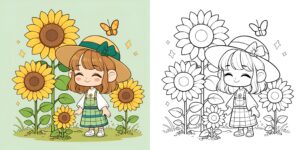 ひまわり 塗り絵 ft