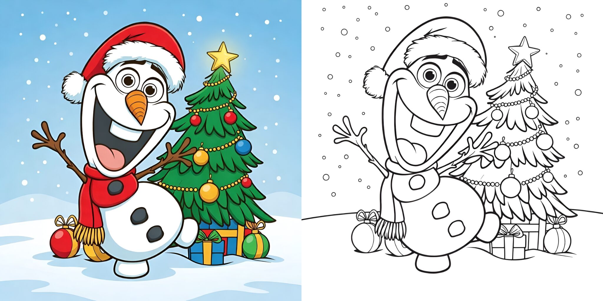 アナと雪の女王 塗り絵 クリスマス ft