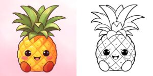 アニメーションスタイルの果物塗り絵 ft