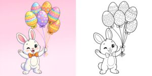 イースターバニー塗り絵 ft