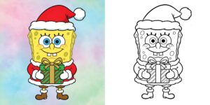 スポンジボブのクリスマスぬりえ ft