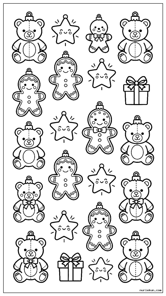 テディベアの形をしたかわいいクリスマスオーナメント