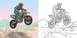 バイクのレース塗り絵 ft