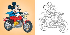 バイクの運転手塗り絵 ft