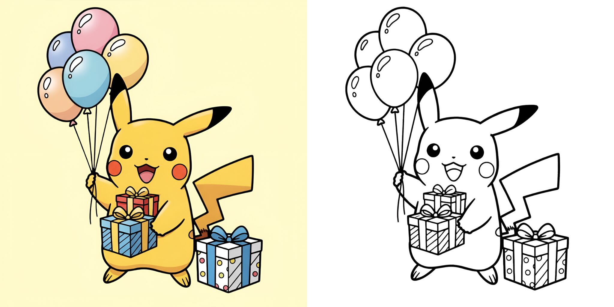 ピカチュウ お誕生日塗り絵 ft