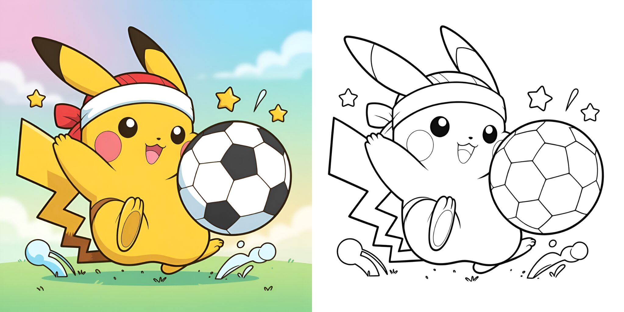 ピカチュウ 塗り絵 スポーツ ft