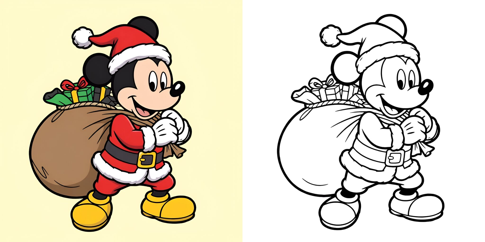ミッキー 塗り絵 クリスマス ft