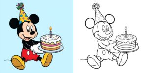 ミッキー 塗り絵 誕生日 ft