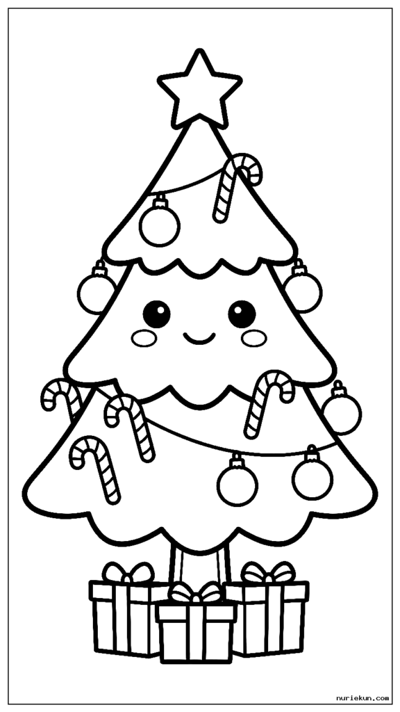 優しい表情のシンプルで可愛いクリスマスツリー