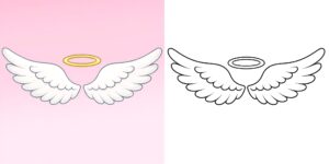 天使の羽の塗り絵 ft