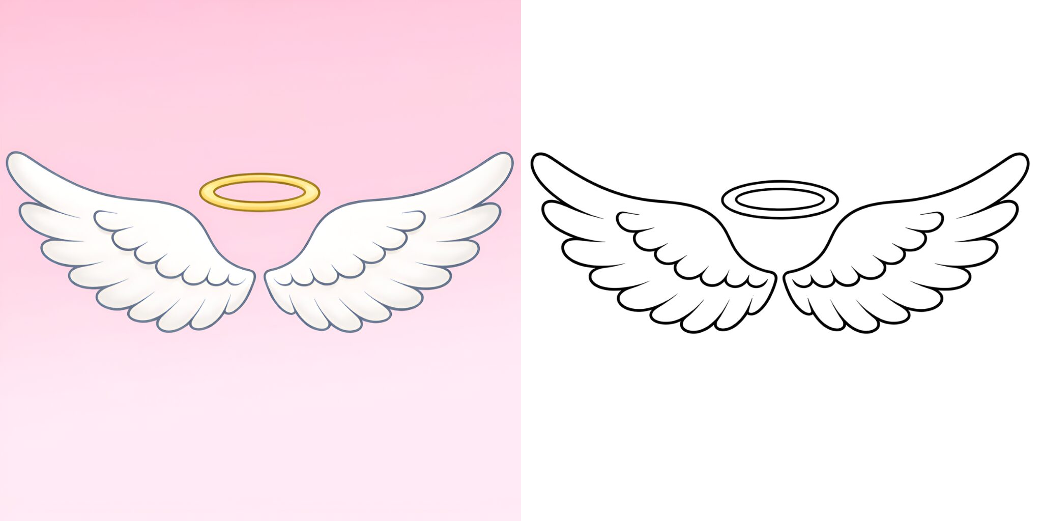天使の羽の塗り絵 ft