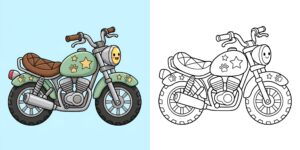 子供向けバイクの塗り絵 ft