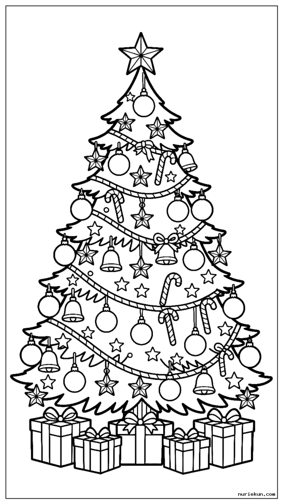 完全かつ対称的な形をした精緻なクリスマスツリー