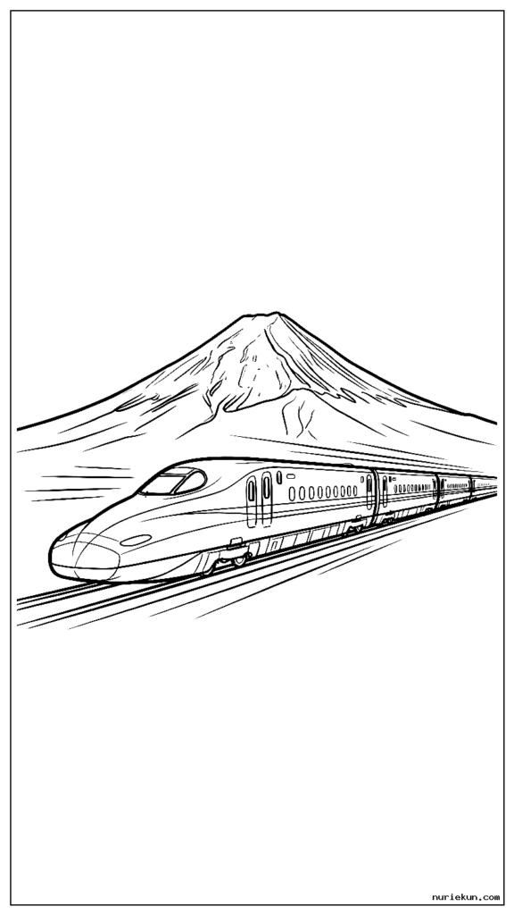 富士山を背景に疾走する新幹線N700S系