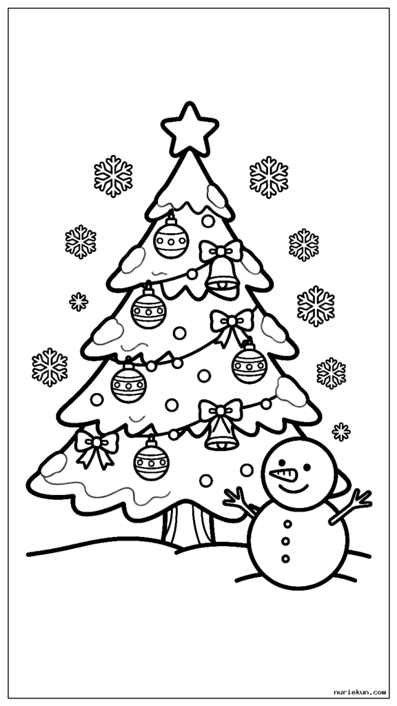 枝に柔らかい雪が積もった魅力的なクリスマスツリー