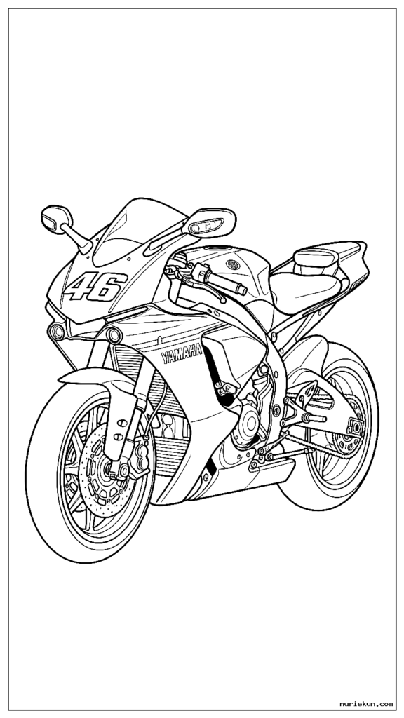 空力ウイングレットとレーシングナンバーが表示されたプロレーシングヤマハ YZF-R1