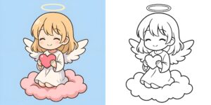 _簡単な天使の塗り絵 ft
