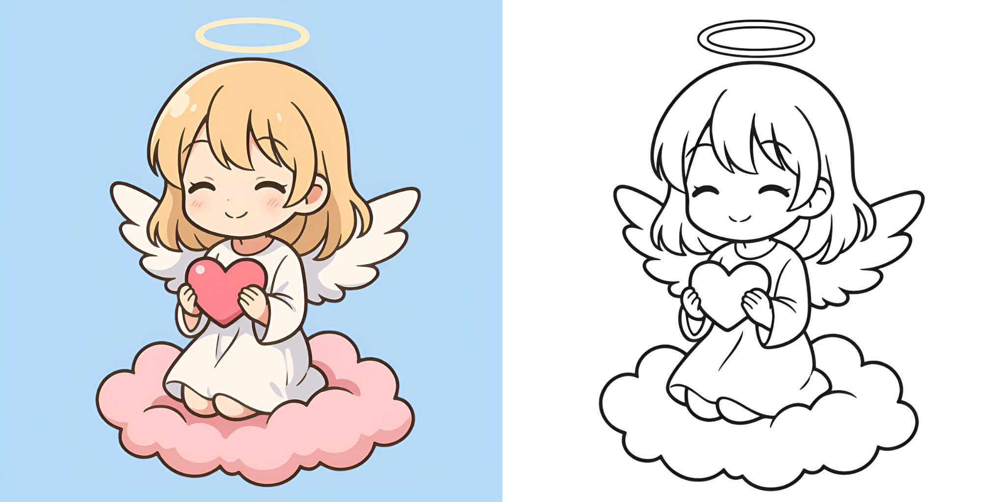 _簡単な天使の塗り絵 ft
