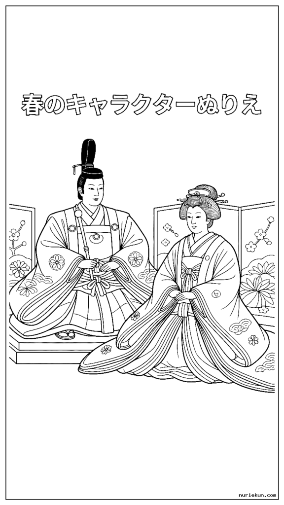 精巧な衣装を着たお内裏様と日本の伝統的な雛人形