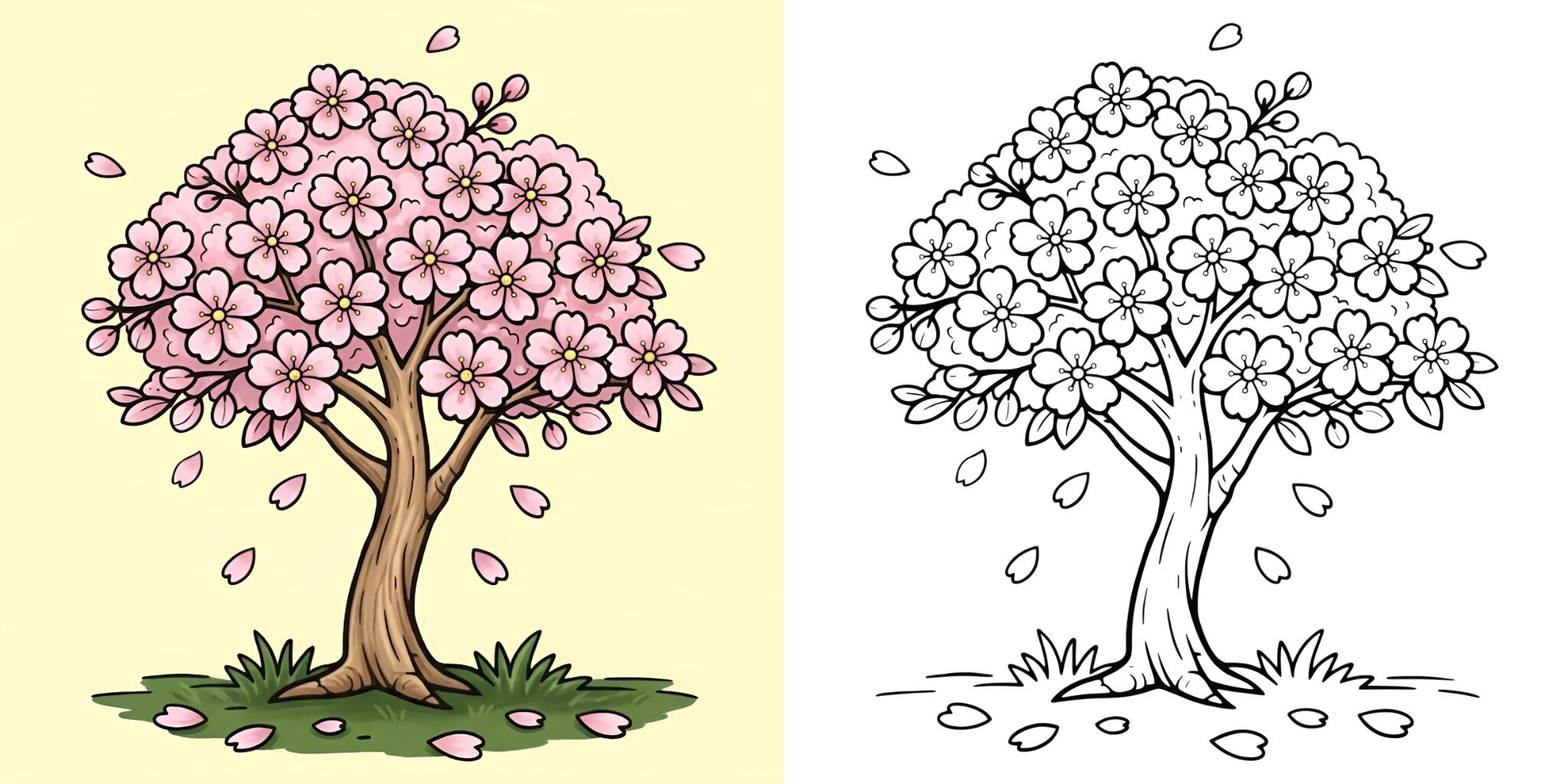 花や植物の 簡単 塗り絵 ft