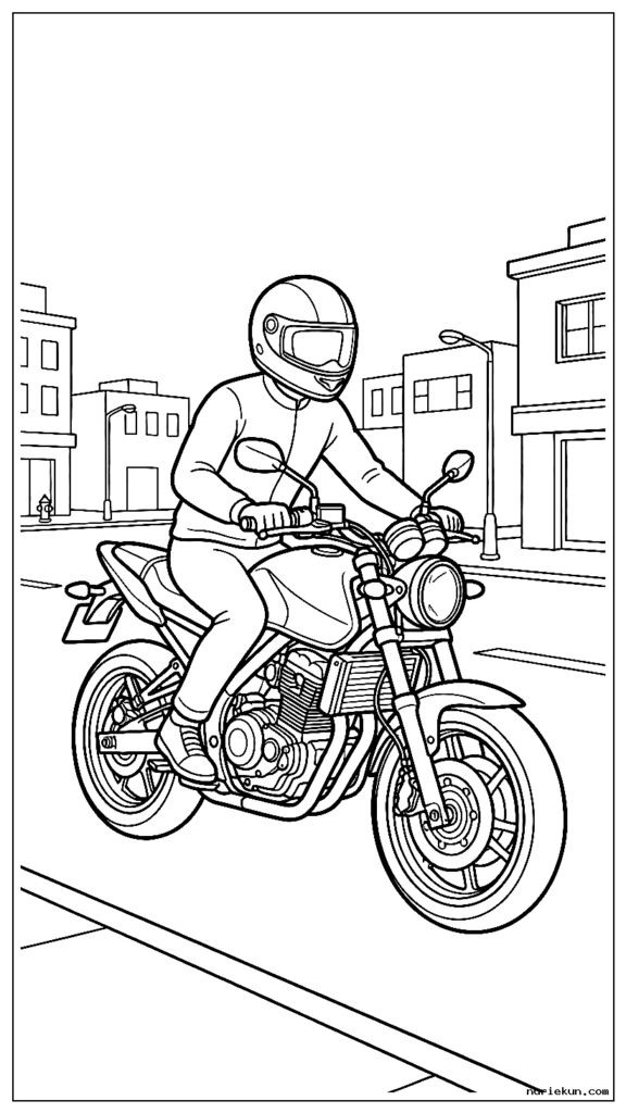 街路でバイクに乗っている人