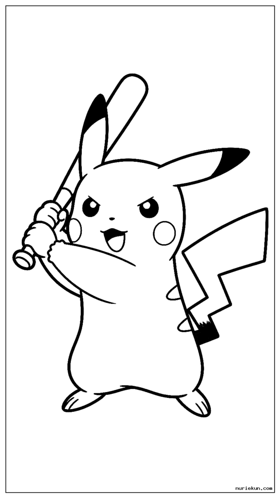 野球をするピカチュウ