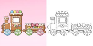 電車 塗り絵 クリエイティブ ft